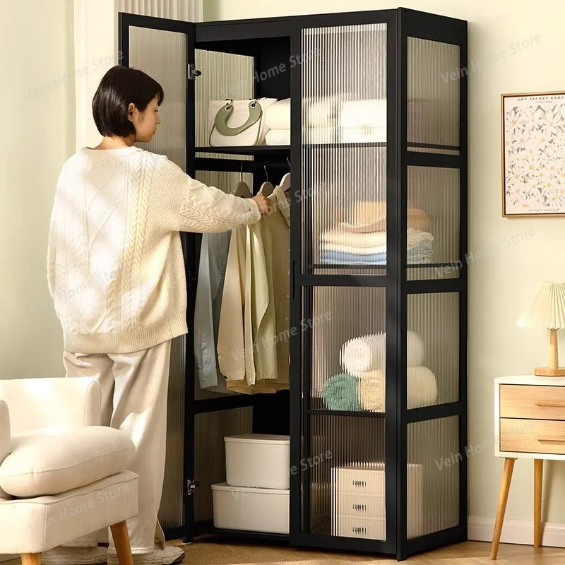Cheap Bedrooms Wardrobe Minimalist Home Overall Simple Hanging Area Wardrobe Economical Non-solid Wood Furniture Schrank JTW
