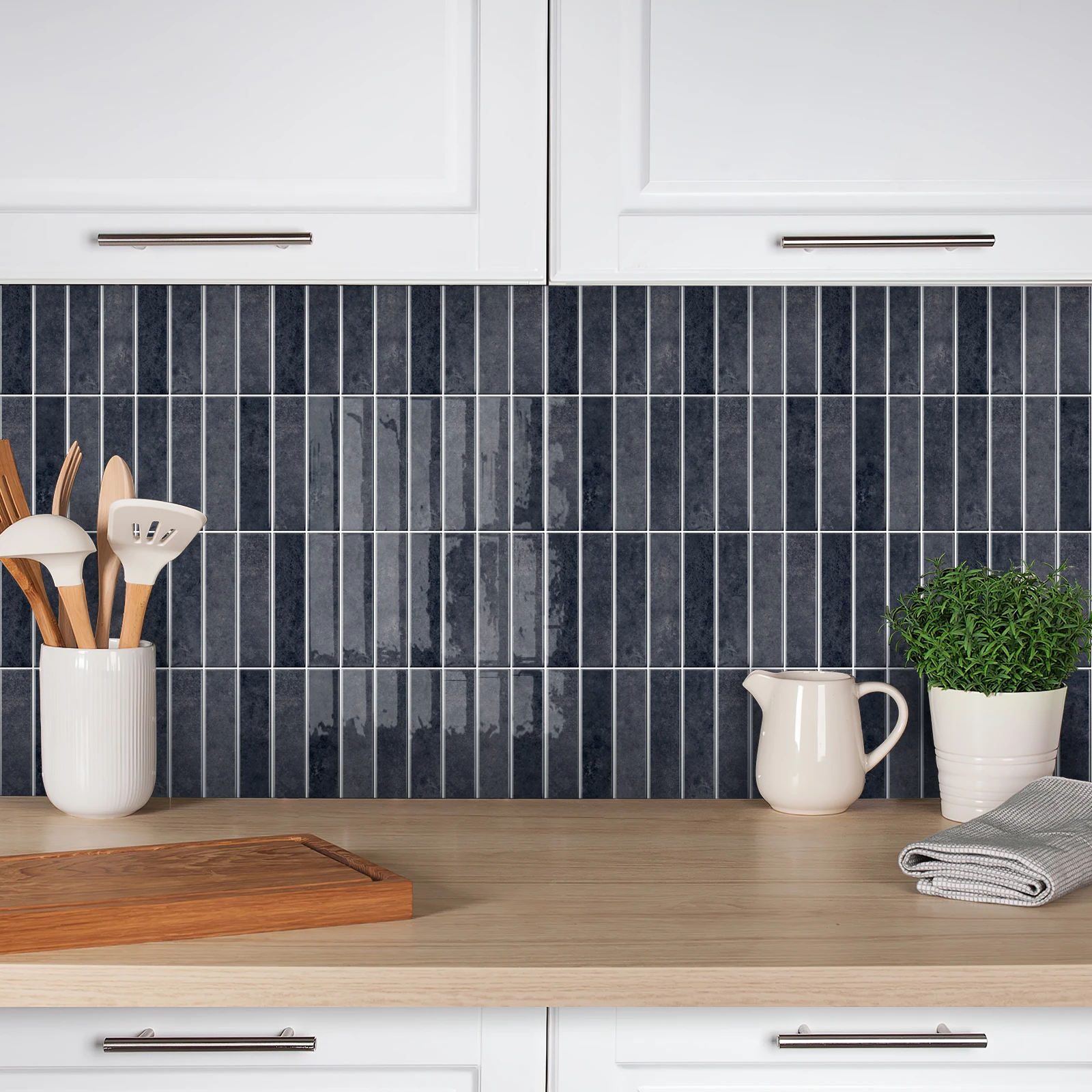 

5 Pack Rock Gray Peel and Stick Tiles 12x12 Inch Industrial 3D Self Adhesive Backsplash Waterproof Heat Resistant Wall Tile for