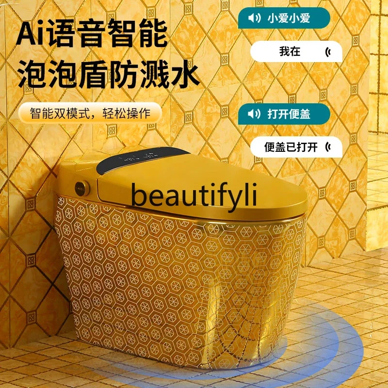 Golden smart toilet automatic induction flip without water pressure limit integrated instant electric color toilet