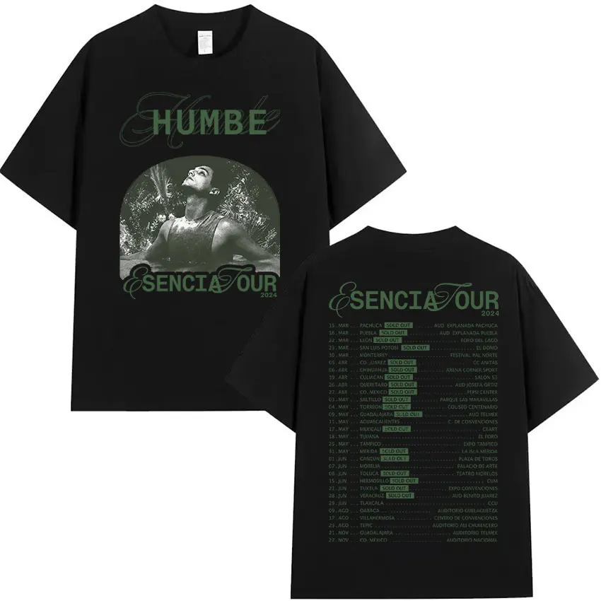 

Рэпер Humbe Esencia Sencia Our Tour 2025, футболка с товаром, мужская модная футболка большого размера, летние футболки с круглым вырезом и короткими рукавами, уличная одежда