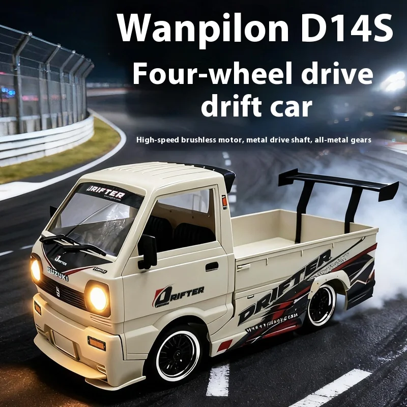 D14S 1/10 스케일 4WD 브러시리스 모터 원격 조종 자동차 고속 RC 드리프트 오프로드 미니 트럭 성인 및 어린이용 장난감 모델