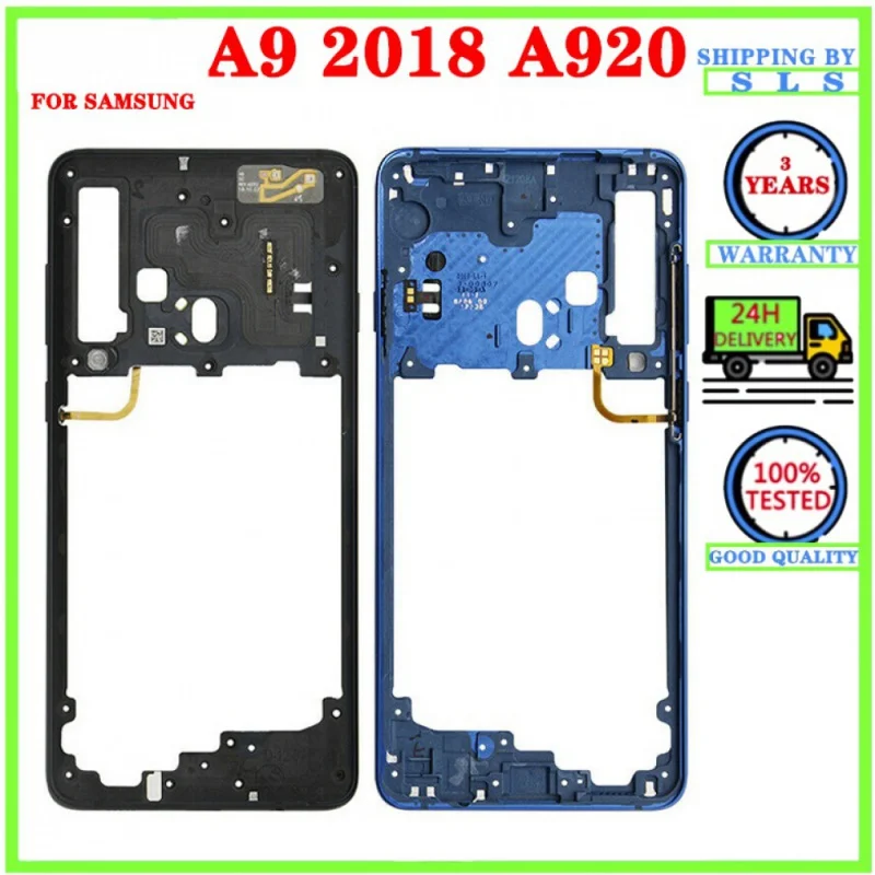 Full Housing For Samsung Galaxy A9 2018 A920F SM-A920 LCD Middle Frame Bezel Battery Back Cover Rear Door Housing Case