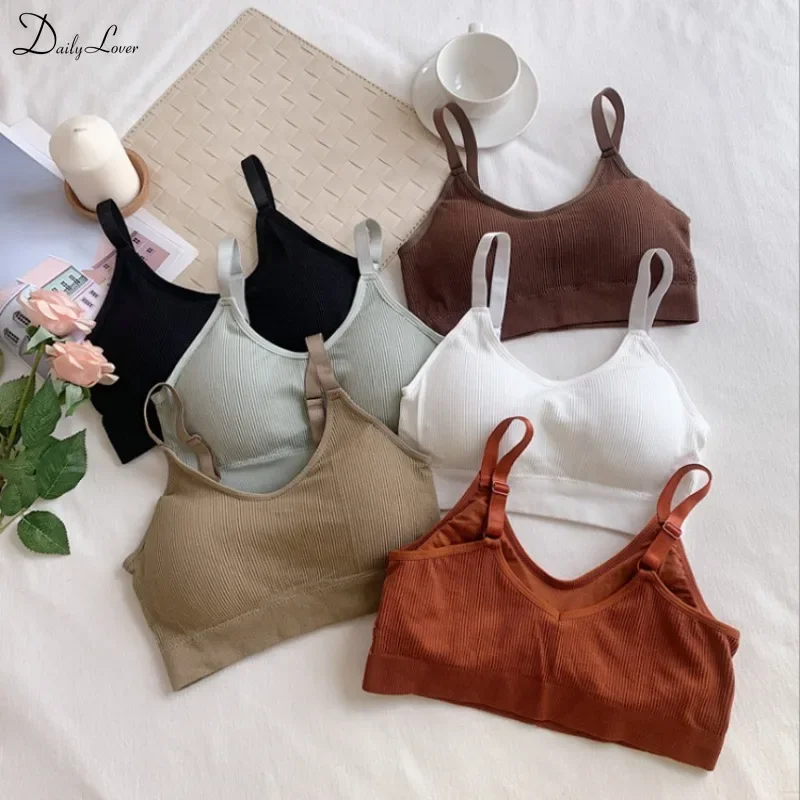 1PC New Women\'s Underwear Vest Suspender Women\'s Seamless Thread Bodice Big U Back Wrap Chest Under Wear Bottoming Bra Top