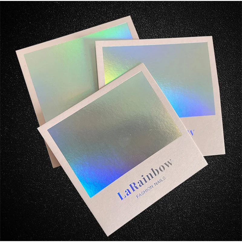 Customized-Border 600g Business Card Powder Card Laser Stamping Business Card Wearable Nail Display Card Paper Irregu
