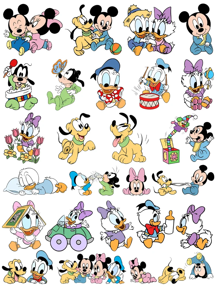 Disney baby mickey and minnie clothes stickers Iron-on transfers for clothing DIY children custom patch