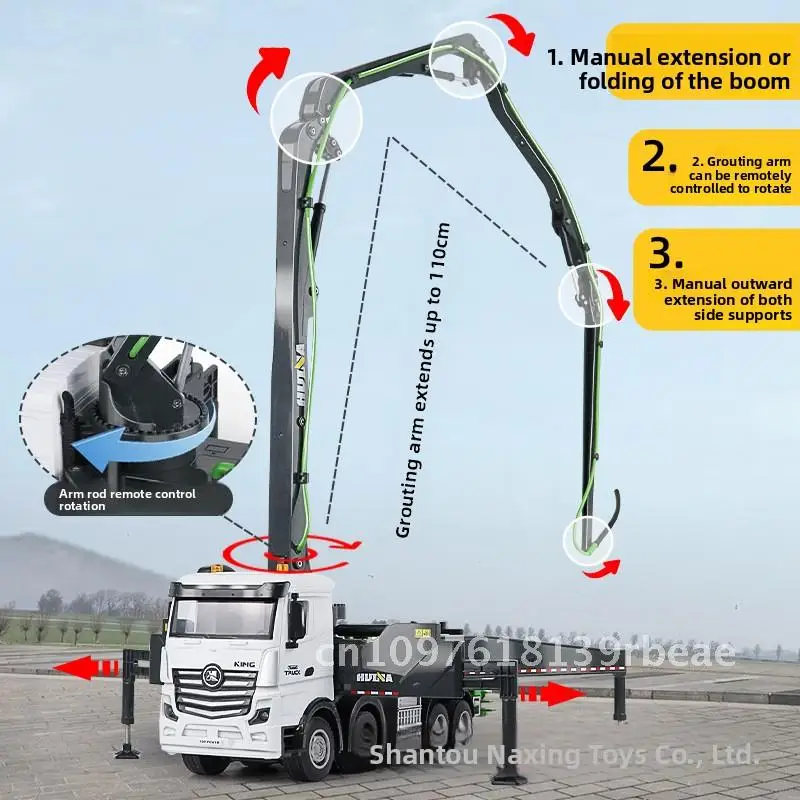 11 channel remote control alloy concrete cement pump truck urban transportation building simulation project