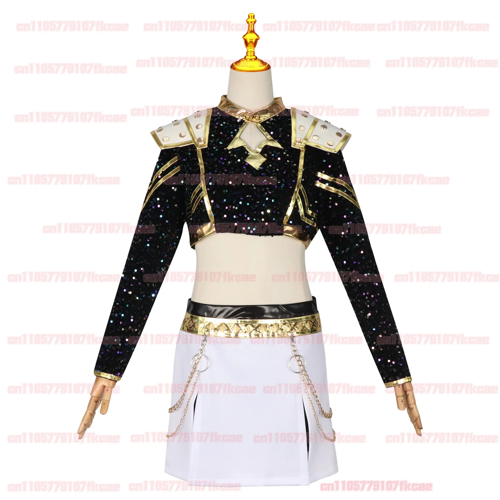 ハロウィン KPop デーモンハンターズ ルミ コスプレ衣装黒ベストショーツフルセットアニメガールステージパフォーマンス衣装カスタムメイド