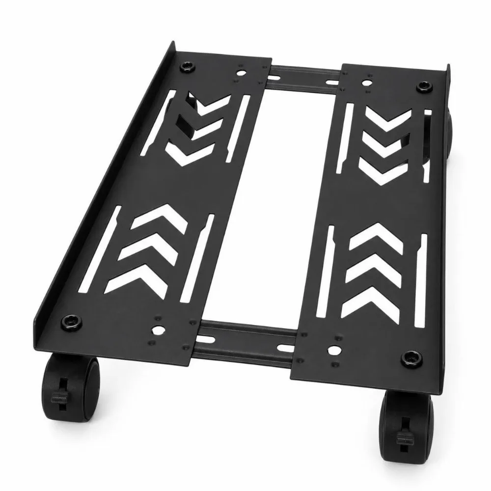 Mobile Carbon Steel PC Stand 7.87-10.43in 4 Caster Wheels Computer Tower Stand Gaming PC Holder For Students