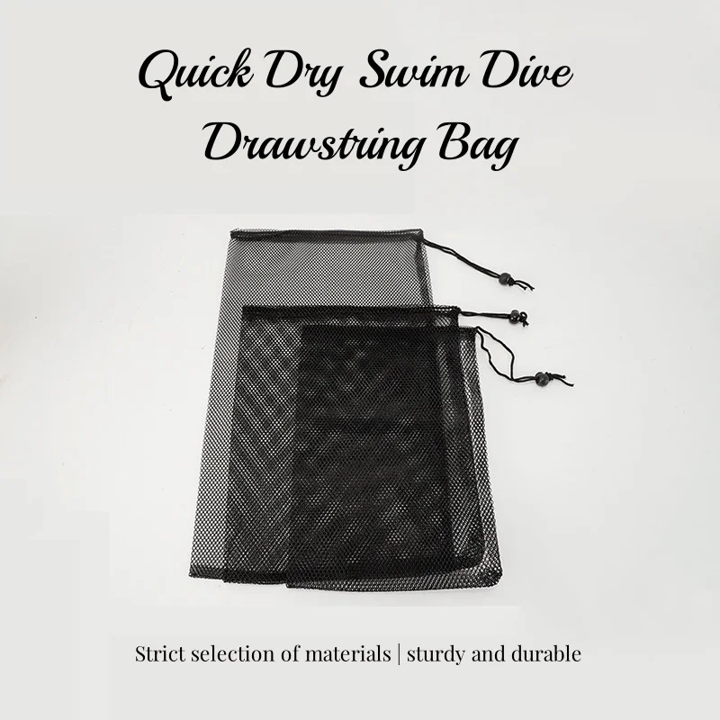 

Quick Dry Swim Dive Drawstring Bag for Water Sports 40x40cm Snorkelling Mask Flippers Packing Net Bags Camping Kayaking Hiking