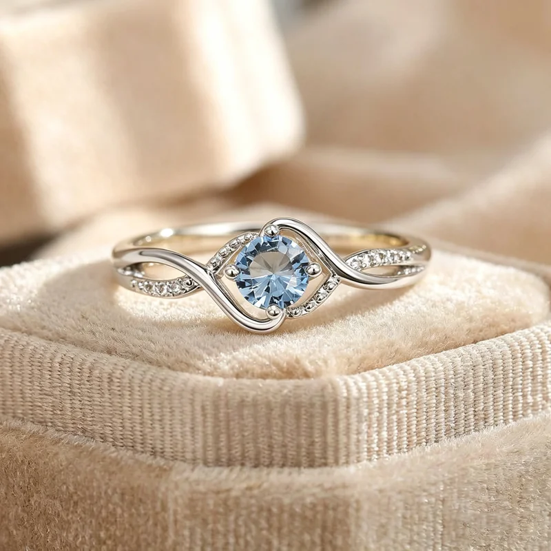 925er Sterlingsilber, bezaubernder blauer Zirkonia-Ring für Frauen, exquisiter Hochzeitsring, hochwertiger Verlobungsring, heiß begehrter edler Schmuck. – Detail 1