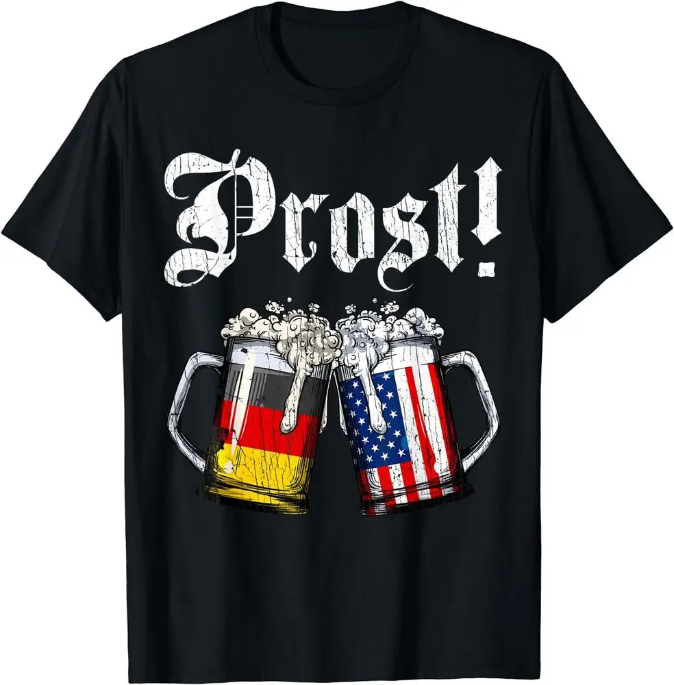 Prost Beer German American Flag T Shirt Oktoberfest Unisex T-Shirt For Men Women Summer Tees Vintage Oversized