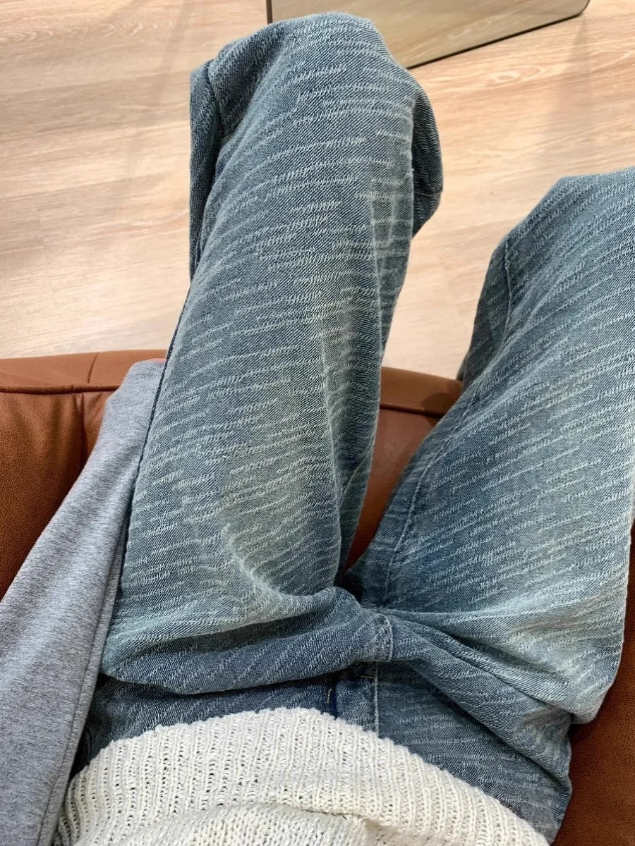 

High Waist Straight Leg Jeans Women's Spring Autumn New Style plus Size Loose Slimming Narrow Version Wide Leg Pants