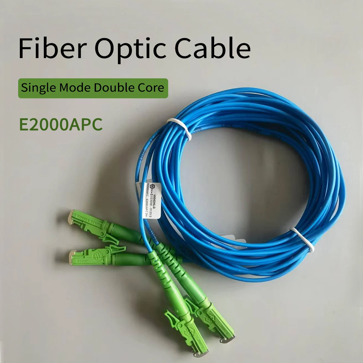 Cable Fibre Optique E2000/APC Single Mode Double Core FTTH Indoor Extension Cable Duplex Convert Patch Cord 3M Fiber Optic Cable