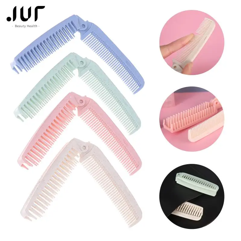 1 Pcs Portable Folding Comb Hair Brush Anti-static Combs Travel Hair Brush Wheat Straw Folding Hairdressing Styling Tool