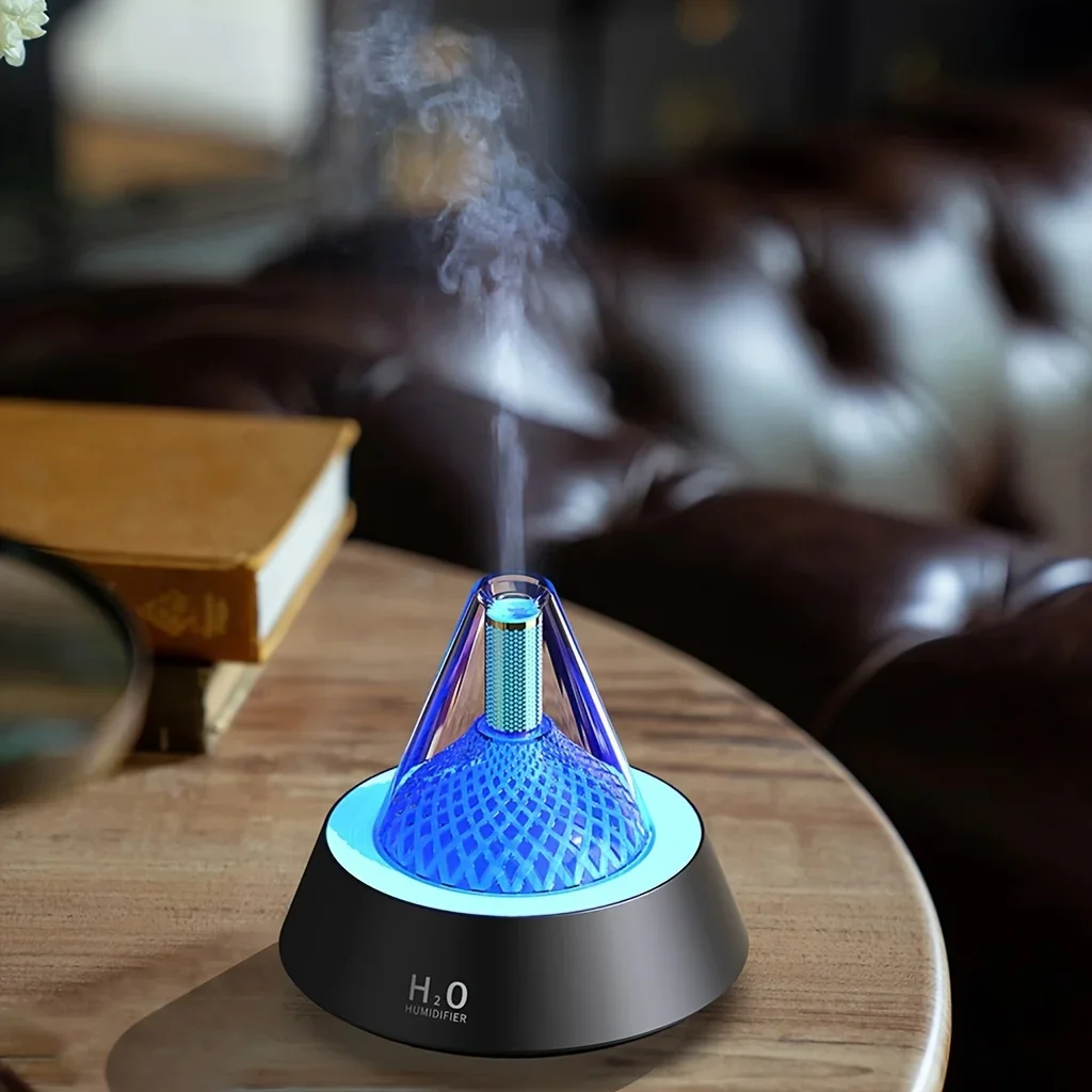 7 Color Simulation Volcano Aromatherapy Diffuser Home Automatic Spray Humidifier Plug in