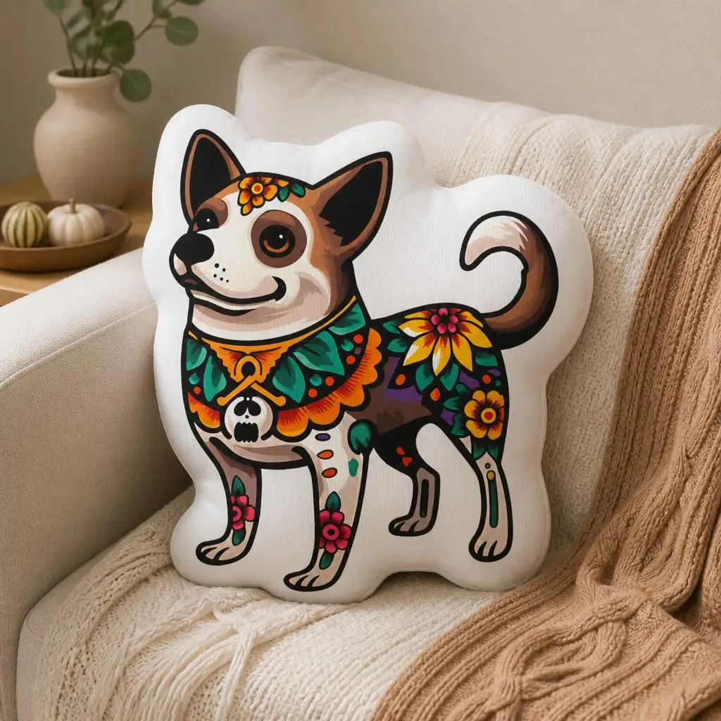 Dia de los Muertos dog Day of the Dead Funny Pillow Cushion Irregular Stuffed Throw Pillow Home Decor Gift Sofa Bed