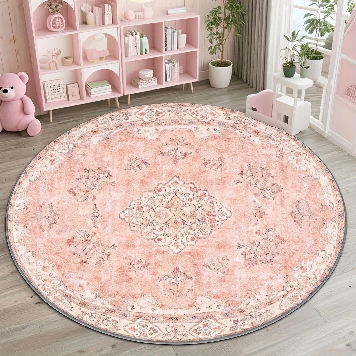 Home Decor Retail Stores - Modern Pastel Botanical Motif Area Carpet