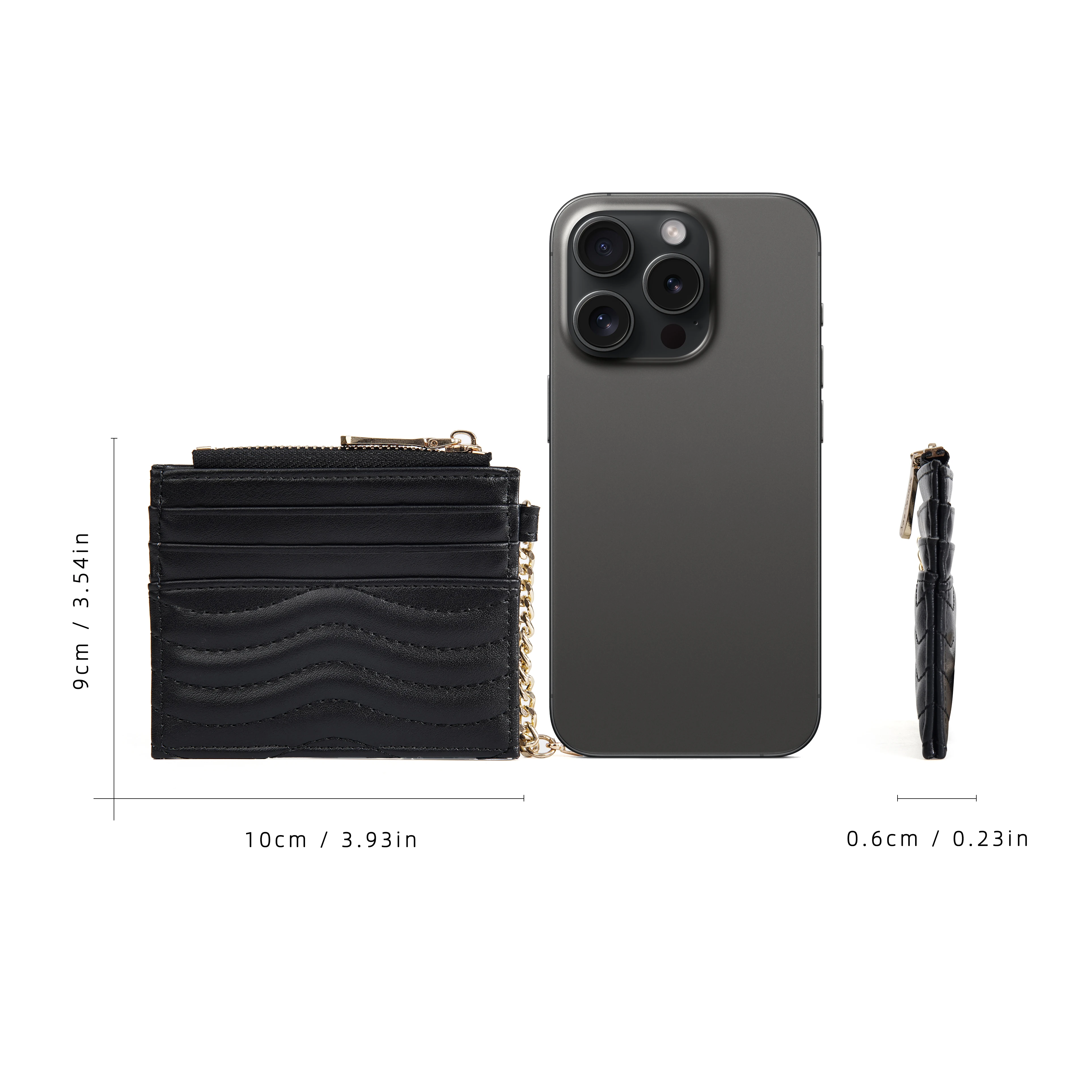 1Pcs Women's Quilted Pu Leather Card Holder, Mini Ultra-Thin Wallet with Keychain, Bank Card Storage Bag, Small Card Holder with Star Decoration, Portable Keychain Wallet for Women