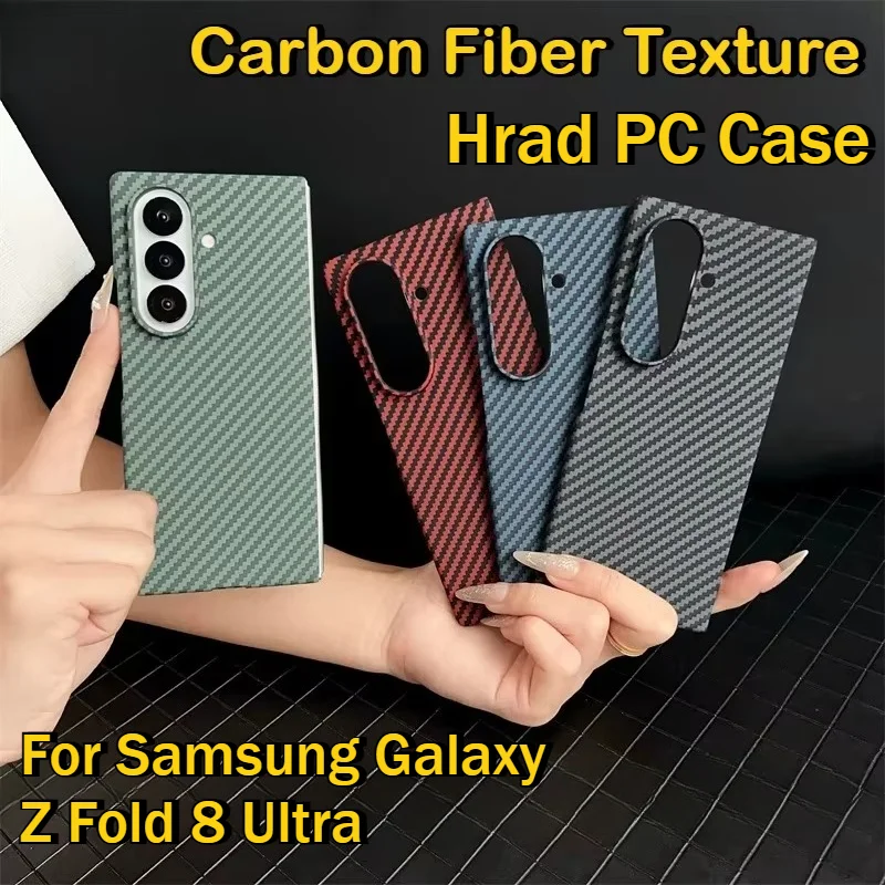 Premium Aramid Carbon Fiber Texture Hard PC Cases for Samsung Z Fold 8 Ultra Wide 7 6 5 4 9H HD Glass for MagSafe Magnetic Cover