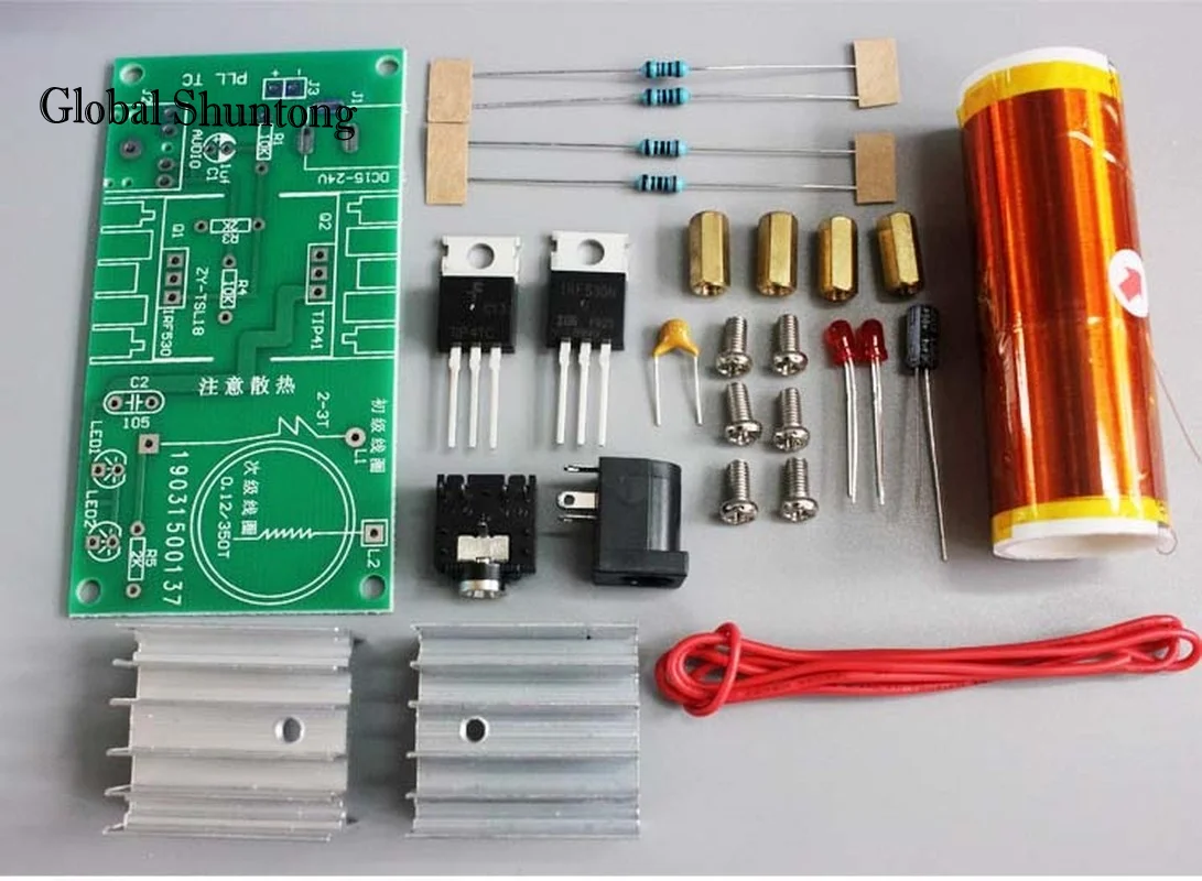 1 Set Mini Tesla Spule Kit 15W Mini Musik Tesla Spule Plasma Lautsprecher Tesla Drahtlose Übertragung DC 15-24V DIY Kits