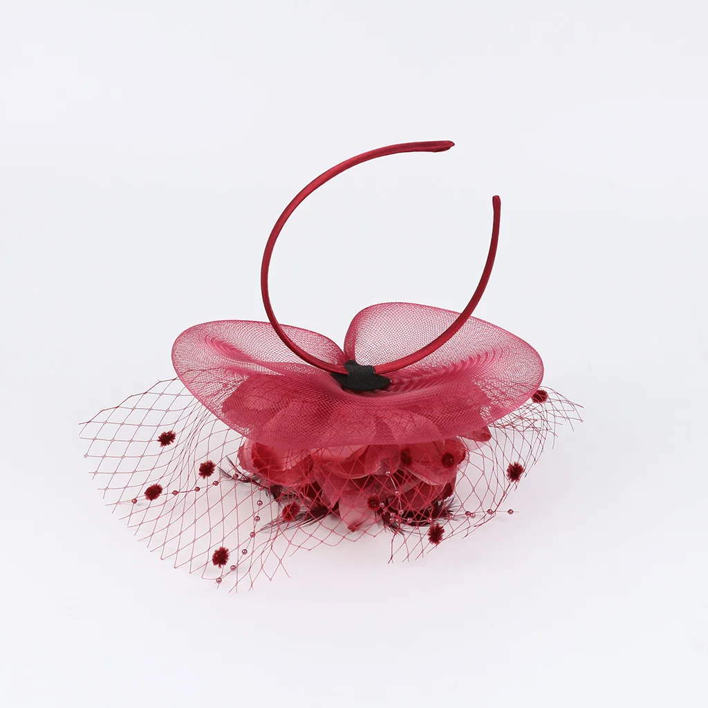 Fascinators Feather Womens Headwear Flower Derby Hat for Cocktail Ball Wedding Headband Elegant Clip Wedding Bridal Tea Party