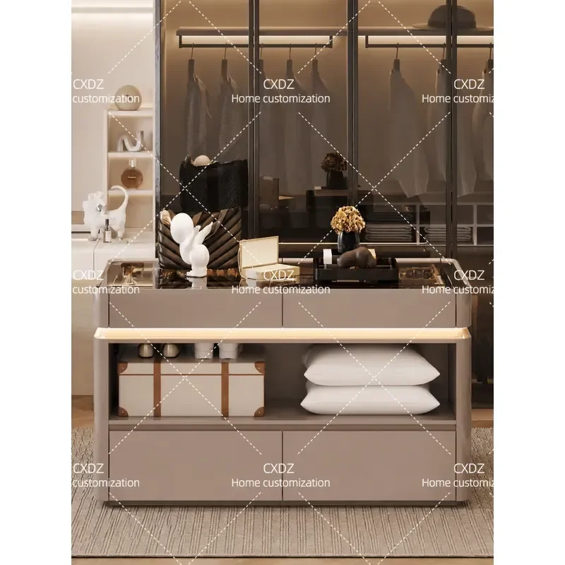 Modern simple floor-to-ceiling storage cabinet Cloakroom Middle island cabinet Italian light luxury drawer cabinet Master