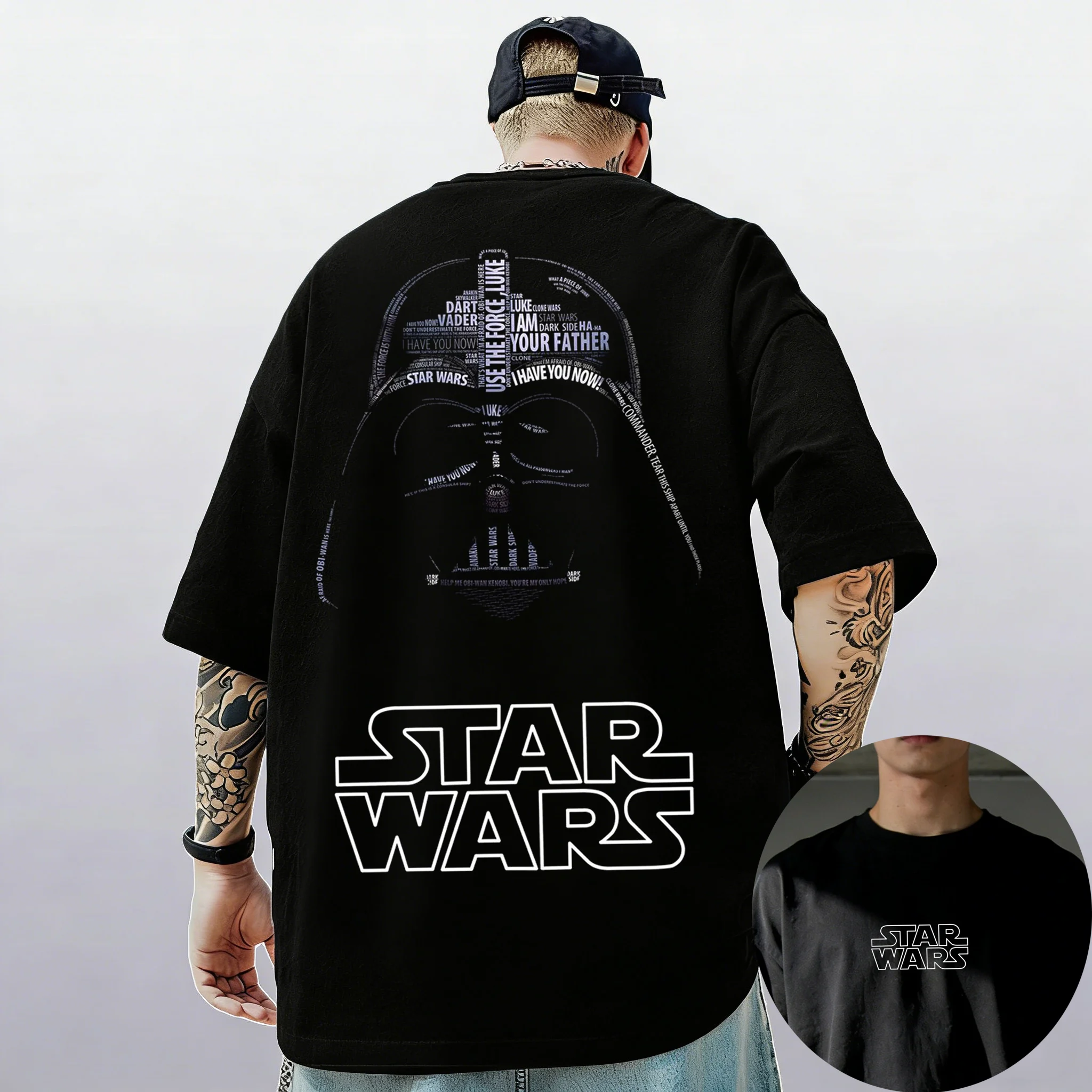 Camiseta de manga corta Galaxy Star Wars Darth Vader This Is The Way Mandalorian Chewbacca hombres mujeres chico Casual cuello redondo Tops