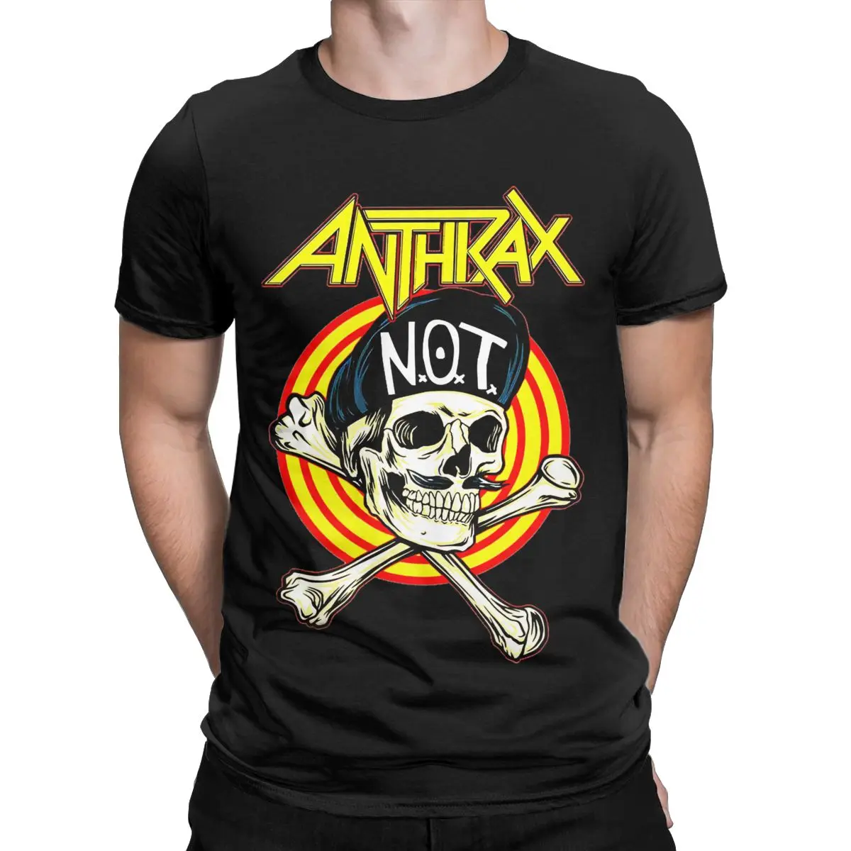 Humor Anthrax Band T-Shirts Men Crewneck Cotton T Shirts Short Sleeve Tees Birthday Present Clothes