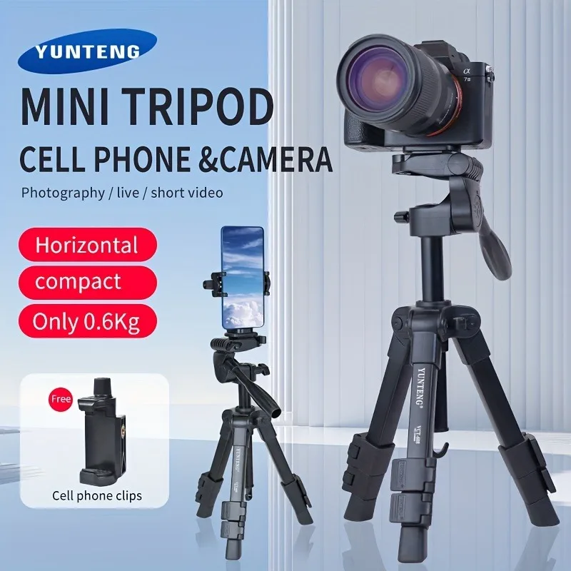 Portable Multifunctional Tripod for Cell Phones, Micro SLR Cameras, and Desktops - Adjustable Horizontal and Vertical Shooting