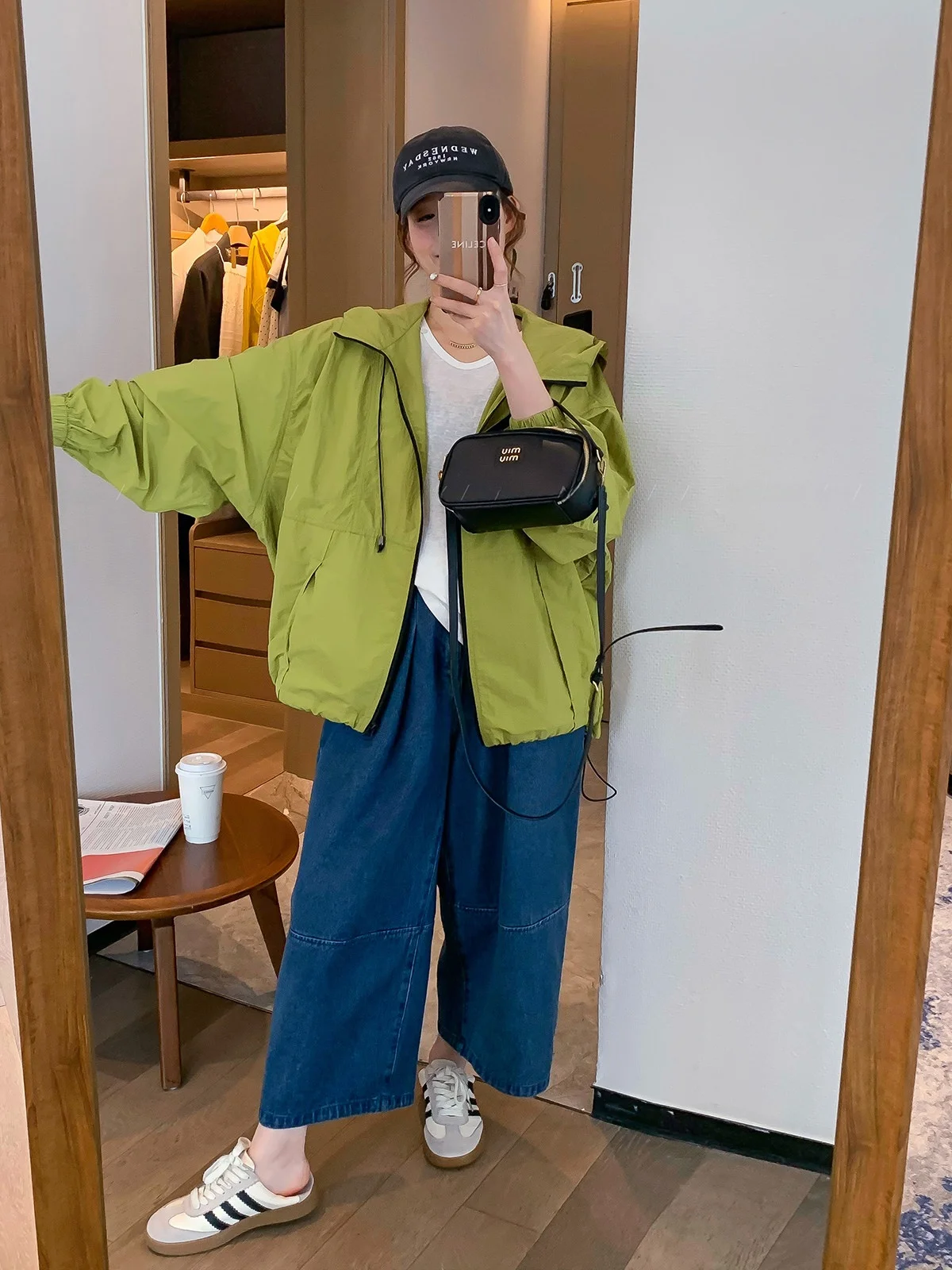 

Женская свободная повседневная универсальная куртка Love Devil Fi Dstring с капюшоном, осенне-зимняя новинка, дышащая, на молнии