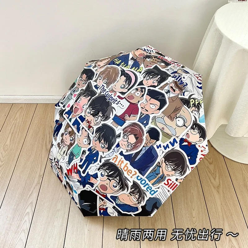 New Conan Edogawa Anita Hailey Kudou Shinichi Creative Anime Movie Parasol Personalized Cartoon Rain or Shine Folding Umbrella