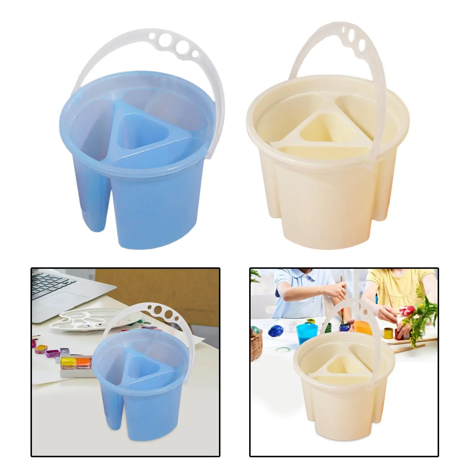 Imagem -03 - Multifunções Escova Wash Bucket com Brush Holder Água Barril Pintura Cup Art Pen Handle Grids