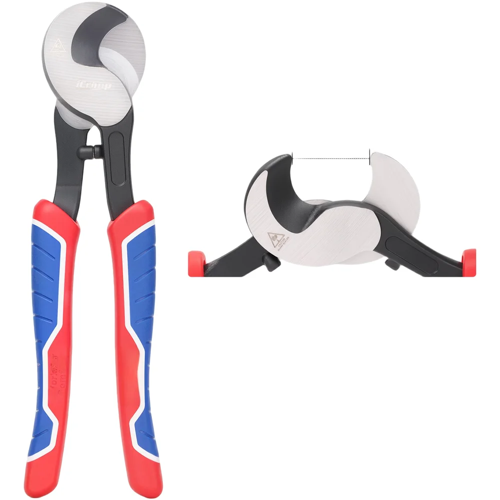 9-Inch Cable Cutting Tool For Copper And Aluminum Cables Up To 2/0 AWG, Professional Electrician Pliers With Ergonomic Grip