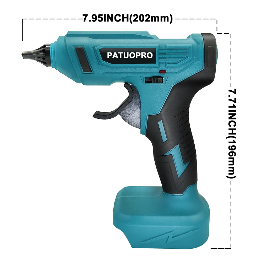 Imagem -03 - Patuopro Pistola de Cola Elétrica Recarregável sem Fio com Cola Quente Vara Reparação em Casa Ferramenta sem Fio para Makita 18v Bateria