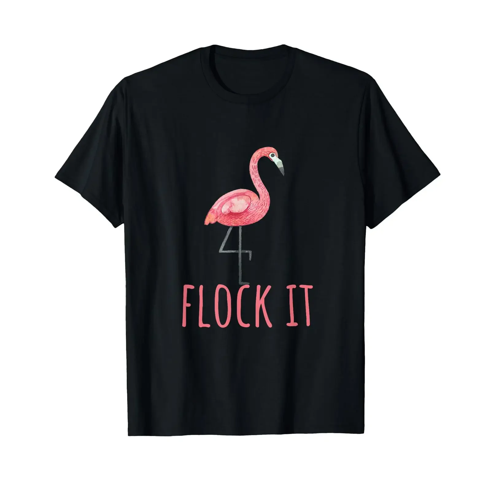 Flamingo s Funny Pun Flock it T Shirt vintage Washed Stylish Casual Top For Everyday Wear Comfortable Slightly streetwear