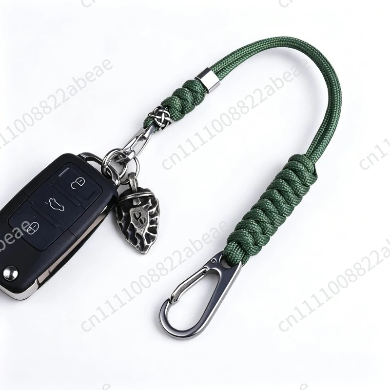 Double End Stainless Steel Buckle Hanging Rope Backpack Flashlight Paracord Keychain Hand Rope Lanyard Camping Anti-lost Cord