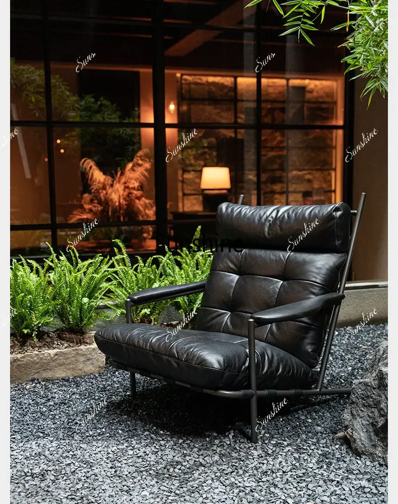 

Large and small apartment black simple living room casual single chair