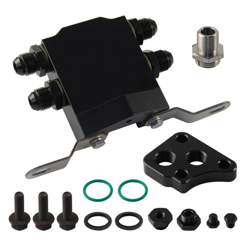 

Aluminum Oil Filter Sandwich Relocation Adapter Oil Cooler Plate Kit For Toyota Lexus V8 Engine UZ 1/2/3UZ-FE