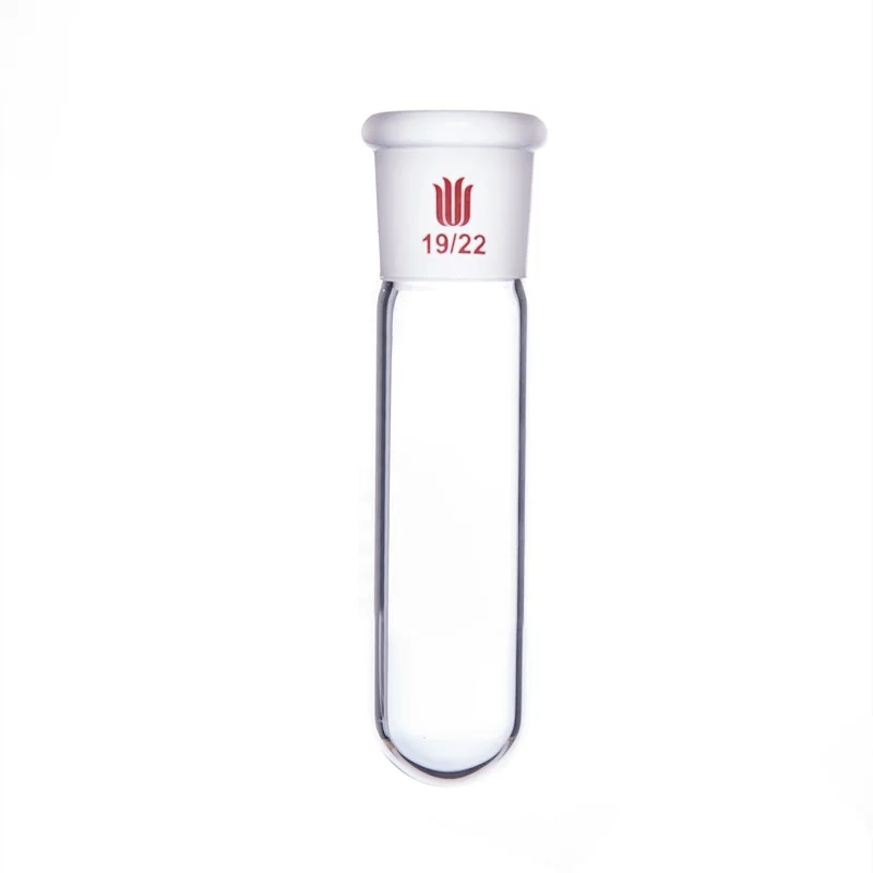 SYNTHWARE Test tube with ground joint, Heavy wall, 5mL 10mL 25mL 50mL 100mL, Borosilicate glass flask, T89