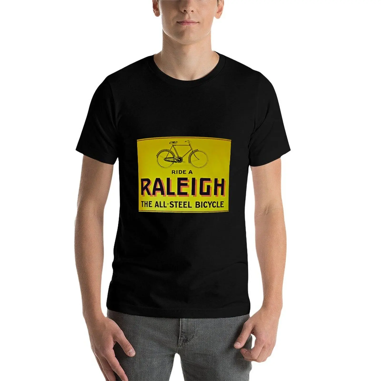 

Vintage enamel Raleigh bicycle advertising sign T-Shirt t shirt man plain anime t shirts oversize T-Shirt