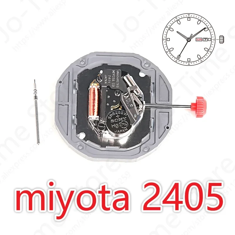New Genuine Miyota 2405 Watch Movement Original Quartz Automatic 3-Hand Date at 3 Position Watch Parts