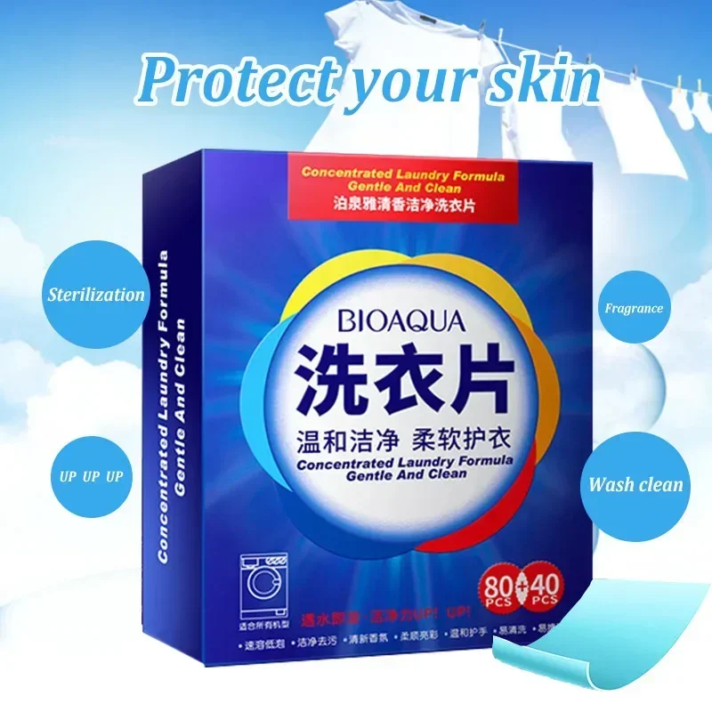 40/120Pcs Laundry Tablets Cleaning Clothing Laundry Soap Concentrated Washing Powder Detergent for Washing Machines