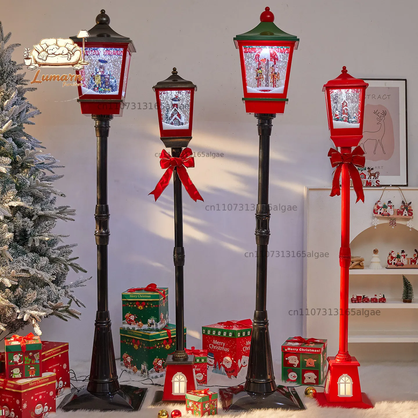 Christmas decoration electric music snow street lights shopping mall window home living room scene arrangement ornament