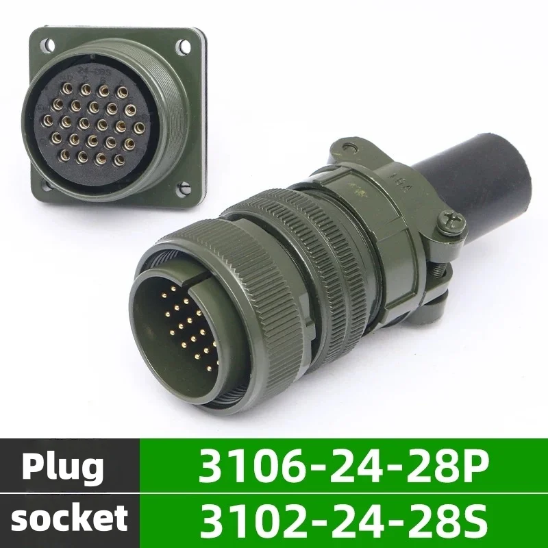 24SL military connector ML5015 series 13A current 3106A 3102A male and female sockets 24-28S/24-28P 24P Threaded type