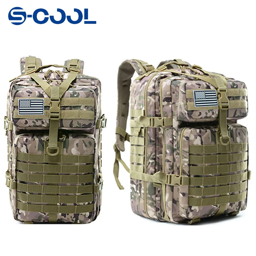 45L Tactical Tactical Backpack  Molle Assault Rucksack 3P Outdoor Travel Hiking Rucksacks Camping Hunting Climbing Bags