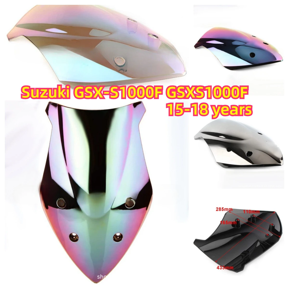 Suitable for Suzuki GSX-S1000F GSXS1000F 15-18 years old motorcycle windscreen windscreen airflow deflector front windscreen 