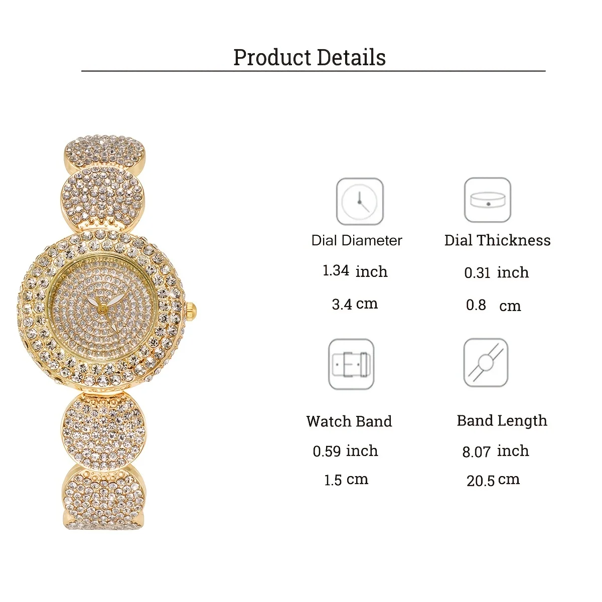 Women\'s Watch Luxury Rhinestone Quartz Bracelet Watch Sparkling Fashion Analog Party Dress Wrist Watch