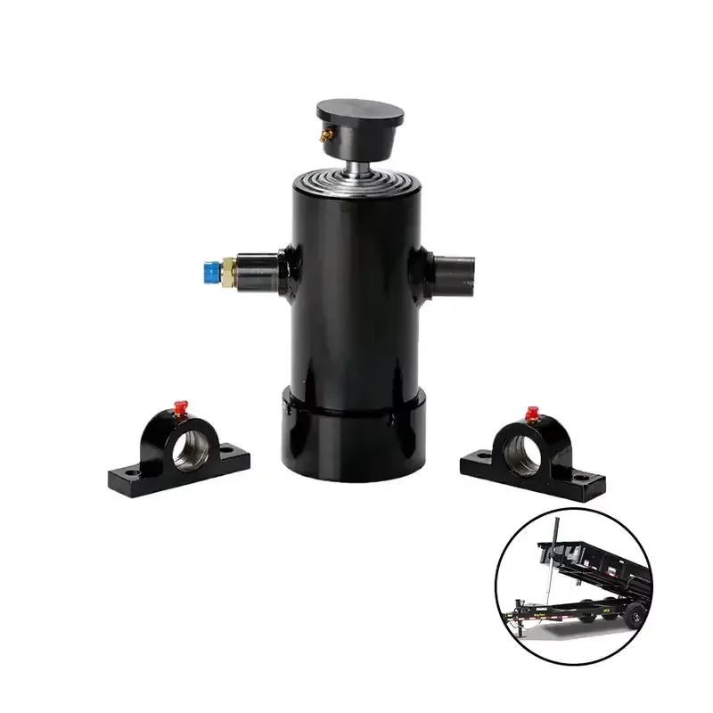5 Stage Multistage Hydraulic Hoist Cylinder for Dump Trucks New Bearing Core Components Steel Construction
