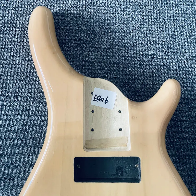 EB116 Active Electric Bass Unfinished Jazz Bass Body Natural Solid Basswood for DIY Replace Special Sales with Damages