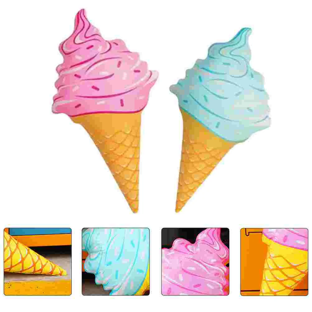 

4pcs Inflatable Ice Cream Beach Swimming Floating Row Toy Photo Props for Kids Beach Floating Row Toy for Kids